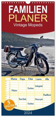 Familienplaner 2024 - Vintage Mopeds mit 5 Spalten (Wandkalender, 21 x 45 cm) CALVENDO