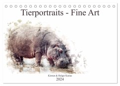 Tierportraits - Fine Art (Tischkalender 2024 DIN A5 quer), CALVENDO Monatskalender