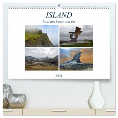 ISLAND, Insel aus Feuer und Eis (hochwertiger Premium Wandkalender 2024 DIN A2 quer), Kunstdruck in Hochglanz - Senff, Ulrich