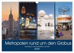 Metropolen rund um den Globus (Wandkalender 2024 DIN A3 quer), CALVENDO Monatskalender - Härlein, Peter