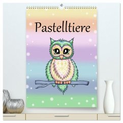 Pastelltiere (hochwertiger Premium Wandkalender 2024 DIN A2 hoch), Kunstdruck in Hochglanz