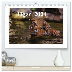 Tiger 2024 (hochwertiger Premium Wandkalender 2024 DIN A2 quer), Kunstdruck in Hochglanz