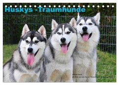 Huskys - Traumhunde (Tischkalender 2024 DIN A5 quer), CALVENDO Monatskalender - Ebardt, Michael