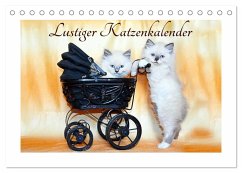 Lustiger Katzenkalender (Tischkalender 2024 DIN A5 quer), CALVENDO Monatskalender - Chrystal, Jennifer