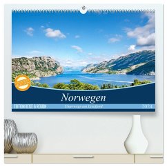 Norwegen - Unterwegs am Lysefjord (hochwertiger Premium Wandkalender 2024 DIN A2 quer), Kunstdruck in Hochglanz