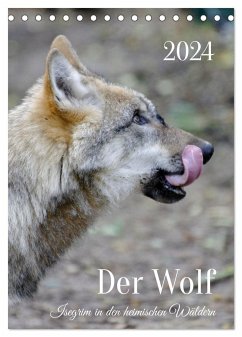 Der Wolf - Isegrim in den heimischen Wäldern - Kalender 2024 (Tischkalender 2024 DIN A5 hoch), CALVENDO Monatskalender - Rohde, Angela