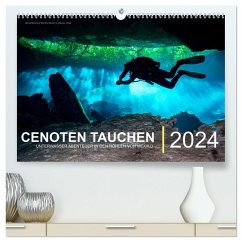 Cenoten Tauchen (hochwertiger Premium Wandkalender 2024 DIN A2 quer), Kunstdruck in Hochglanz - Hubo - feel4nature, Christian