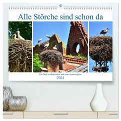 Alle Störche sind schon da - Ein Dorf in Ostpreußen und seine Sommergäste (hochwertiger Premium Wandkalender 2024 DIN A2 quer), Kunstdruck in Hochglanz