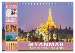 MYANMAR - Im goldenen Land (Tischkalender 2024 DIN A5 quer), CALVENDO Monatskalender - VISUAL, Globe
