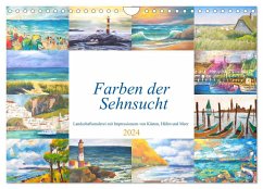 Farben der Sehnsucht - Landschaftsmalerei mit Impressionen von Küsten, Häfen und Meer (Wandkalender 2024 DIN A4 quer), CALVENDO Monatskalender