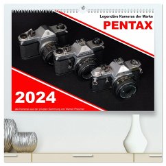 Legendäre Kameras der Marke Pentax (hochwertiger Premium Wandkalender 2024 DIN A2 quer), Kunstdruck in Hochglanz - Prescher, Werner