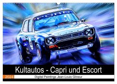 Kultautos - Capri und Escort (Wandkalender 2024 DIN A2 quer), CALVENDO Monatskalender