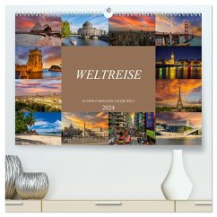 Weltreise - In zwölf Monaten um die Welt (hochwertiger Premium Wandkalender 2024 DIN A2 quer), Kunstdruck in Hochglanz - Meutzner, Dirk