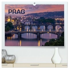 PRAG Impressionen bei Tag und Nacht (hochwertiger Premium Wandkalender 2024 DIN A2 quer), Kunstdruck in Hochglanz - Viola, Melanie
