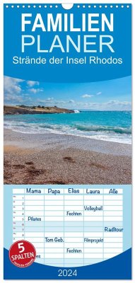 Familienplaner 2024 - Strände der Insel Rhodos mit 5 Spalten (Wandkalender, 21 x 45 cm) CALVENDO