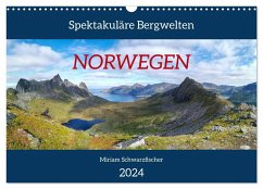 Spektakuläre Bergwelten Norwegen (Wandkalender 2024 DIN A3 quer), CALVENDO Monatskalender