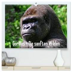 Gorillas - Die sanften Wilden (hochwertiger Premium Wandkalender 2024 DIN A2 quer), Kunstdruck in Hochglanz