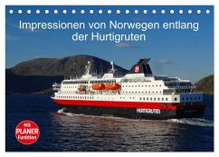 Impressionen von Norwegen entlang der Hurtigruten (Tischkalender 2024 DIN A5 quer), CALVENDO Monatskalender
