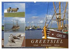 GREETSIEL - Schafe - Krabbenkutter - Möwen (Wandkalender 2024 DIN A2 quer), CALVENDO Monatskalender