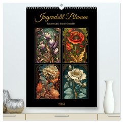 Jugendstil Blumen (hochwertiger Premium Wandkalender 2024 DIN A2 hoch), Kunstdruck in Hochglanz