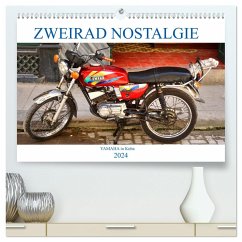 Zweirad Nostalgie - YAMAHA in Kuba (hochwertiger Premium Wandkalender 2024 DIN A2 quer), Kunstdruck in Hochglanz