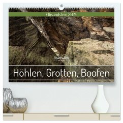 Höhlen, Grotten, Boofen - Elbsandstein (hochwertiger Premium Wandkalender 2024 DIN A2 quer), Kunstdruck in Hochglanz - Walther, Kevin