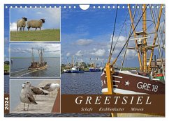 GREETSIEL - Schafe - Krabbenkutter - Möwen (Wandkalender 2024 DIN A4 quer), CALVENDO Monatskalender