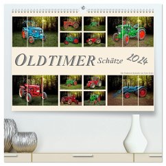 Oldtimer Schätze. Ein Traktoren-Kalender (hochwertiger Premium Wandkalender 2024 DIN A2 quer), Kunstdruck in Hochglanz