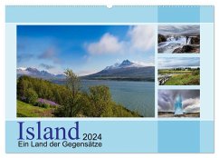 Island, ein Land der Gegensätze (Wandkalender 2024 DIN A2 quer), CALVENDO Monatskalender - calmbacher, Christiane