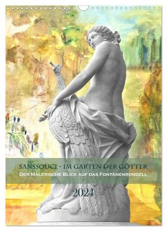 Sanssouci - Im Garten der Götter. Der malerische Blick auf das Fontänenrondell (Wandkalender 2024 DIN A3 hoch), CALVENDO Monatskalender