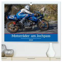 Motorräder am Jochpass (hochwertiger Premium Wandkalender 2024 DIN A2 quer), Kunstdruck in Hochglanz