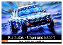 Kultautos - Capri und Escort (Wandkalender 2024 DIN A3 quer), CALVENDO Monatskalender