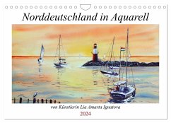 Norddeutschland in Aquarell (Wandkalender 2024 DIN A4 quer), CALVENDO Monatskalender