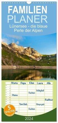 Familienplaner 2024 - Lünersee - die blaue Perle der Alpen mit 5 Spalten (Wandkalender, 21 x 45 cm) CALVENDO