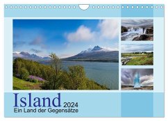 Island, ein Land der Gegensätze (Wandkalender 2024 DIN A4 quer), CALVENDO Monatskalender - calmbacher, Christiane