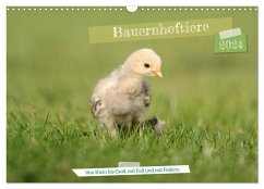 Bauernhoftiere - Von Klein bis Groß, mit Fell und mit Federn. (Wandkalender 2024 DIN A3 quer), CALVENDO Monatskalender