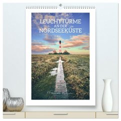 Leuchttürme an der Nordseeküste (hochwertiger Premium Wandkalender 2024 DIN A2 hoch), Kunstdruck in Hochglanz