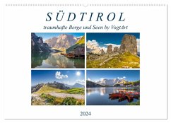 Südtirol, traumhafte Berge und Seen by VogtArt (Wandkalender 2024 DIN A2 quer), CALVENDO Monatskalender