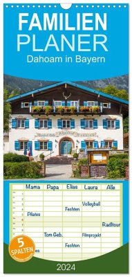 Familienplaner 2024 - Dahoam in Bayern mit 5 Spalten (Wandkalender, 21 x 45 cm) CALVENDO