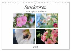 Stockrosen - Traumhafte Schönheiten (Wandkalender 2024 DIN A3 quer), CALVENDO Monatskalender