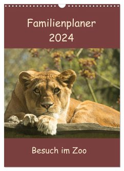 Besuch im Zoo - Familienplaner (Wandkalender 2024 DIN A3 hoch), CALVENDO Monatskalender