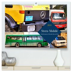 Stern-Mobile - Nutzfahrzeuge von Mercedes-Benz auf Kuba (hochwertiger Premium Wandkalender 2024 DIN A2 quer), Kunstdruck in Hochglanz