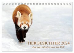 Tiergesichter 2024 (Tischkalender 2024 DIN A5 quer), CALVENDO Monatskalender