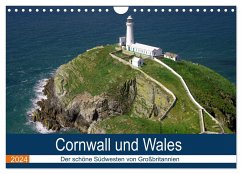 Cornwall und Wales (Wandkalender 2024 DIN A4 quer), CALVENDO Monatskalender