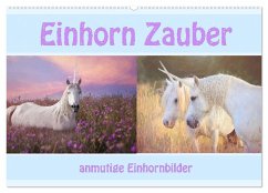 Einhorn Zauber - anmutige Einhornbilder (Wandkalender 2024 DIN A2 quer), CALVENDO Monatskalender