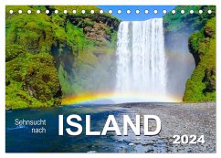 Sehnsucht nach Island (Tischkalender 2024 DIN A5 quer), CALVENDO Monatskalender