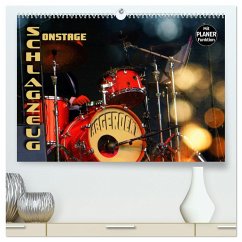 Schlagzeug onstage - &quote;abgerockt&quote; (hochwertiger Premium Wandkalender 2024 DIN A2 quer), Kunstdruck in Hochglanz