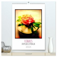 FLORALES. Dekorative Blumen-Doppelbelichtungen (hochwertiger Premium Wandkalender 2024 DIN A2 hoch), Kunstdruck in Hochglanz