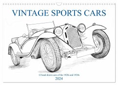 Vintage Sports Cars (Wandkalender 2024 DIN A3 quer), CALVENDO Monatskalender