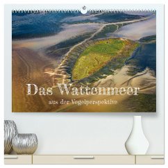 Das Wattenmeer aus der Vogelperspektive (hochwertiger Premium Wandkalender 2024 DIN A2 quer), Kunstdruck in Hochglanz